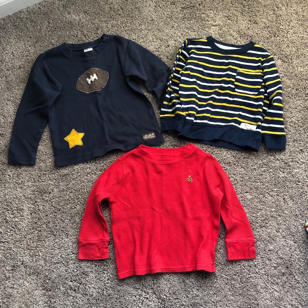 2T Boys long sleeve shirts- lot of 3